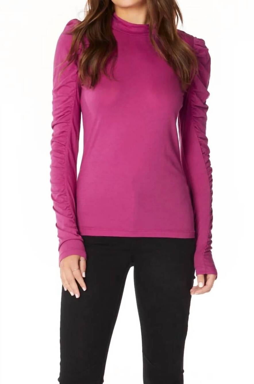 NEW BOBI shirred puff tops in berry